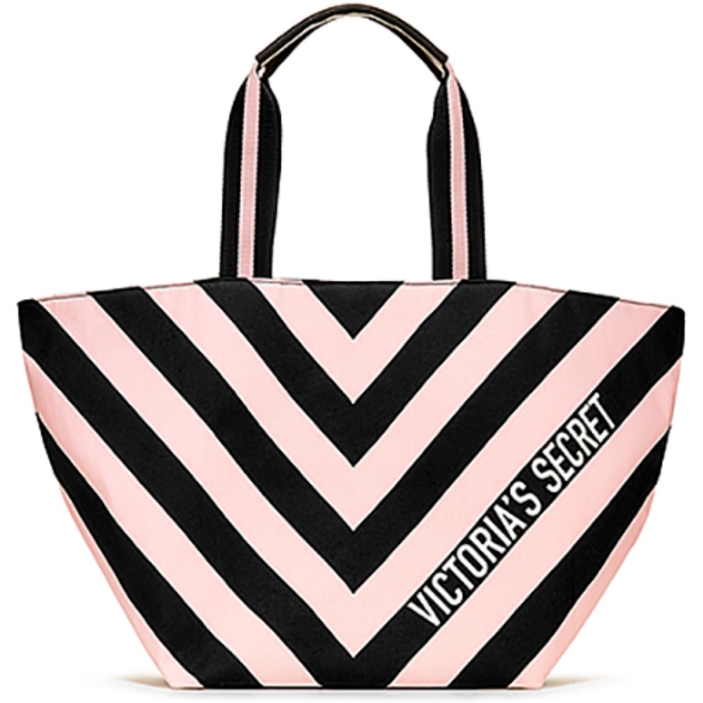 NWT Victoria's Secret Striped Zipper Tote